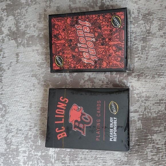 BC Lions Playing Cards with Mike'sHard Lemonade logo. Set of two. - Picture 2 of 2
